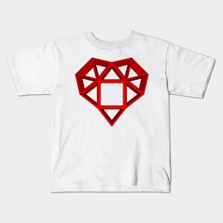 gmtrx seni lawal f134 polyhedron heart section Kids T-Shirt